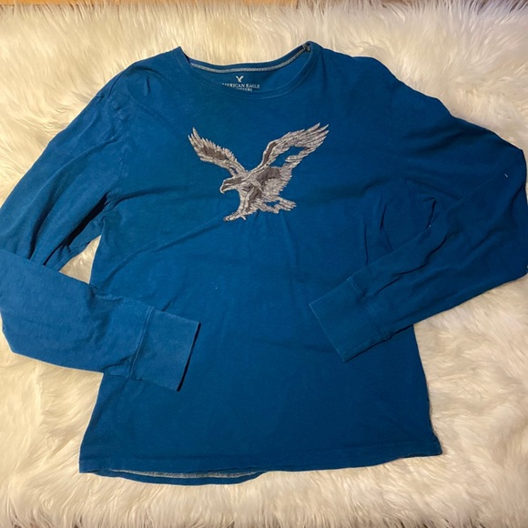 American eagle outfitter Mens Blue long sleeve shirt size medium - Picture 1 of 2